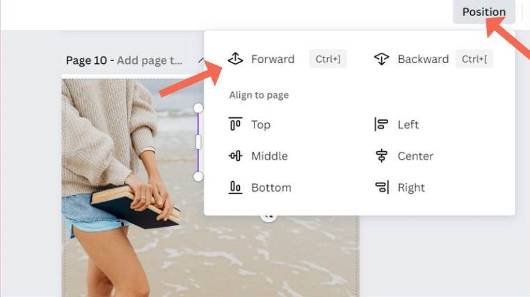 Positioning elements in Canva