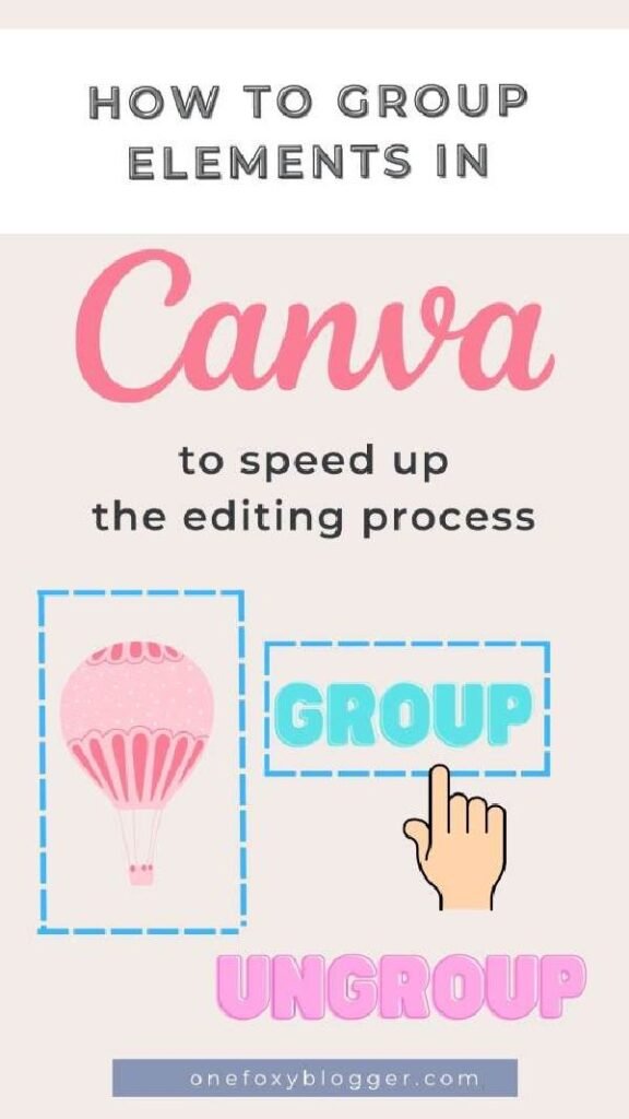 how to group elements in Canva