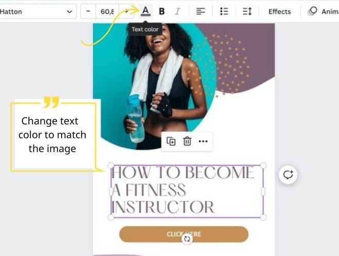 Change text color in Canva