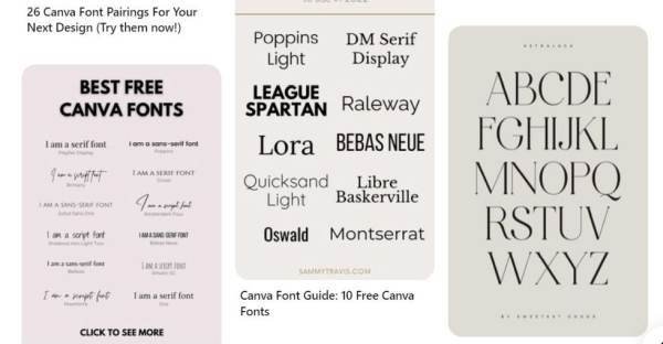 Pinterest free Canva fonts