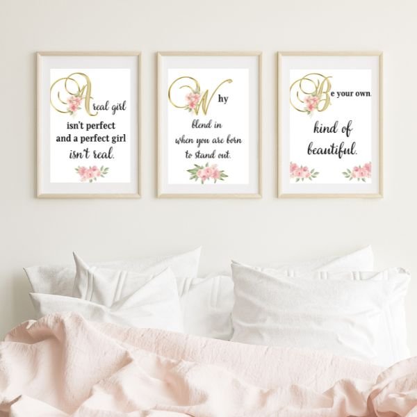 gold pink planner posters