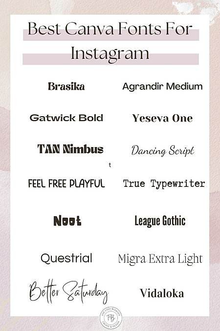 best Canva fonts for Instagram