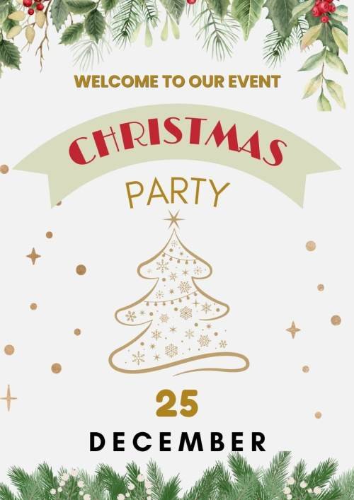 party flyer with curved text