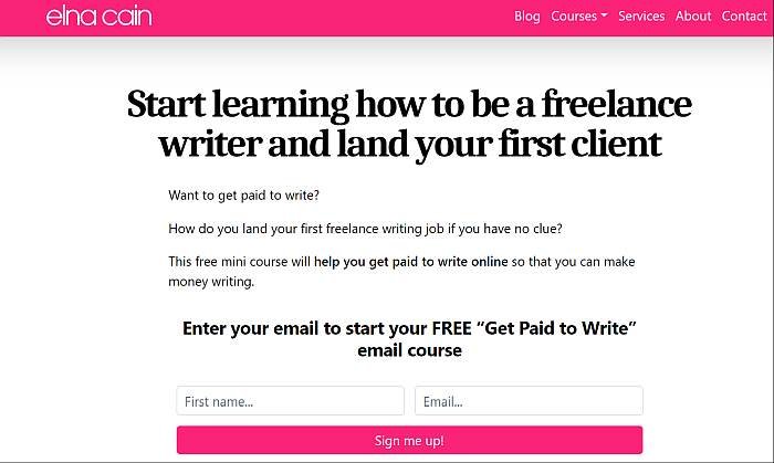 Elna Cain Free Freelance Writing Mini Course