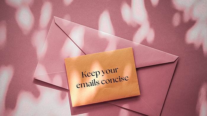 Envelope with text saying keep emails concise