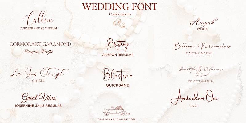 best Canva wedding font pairings