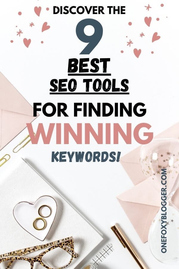 Desktop image with th text: 9 best seo tools for finding winning keywords