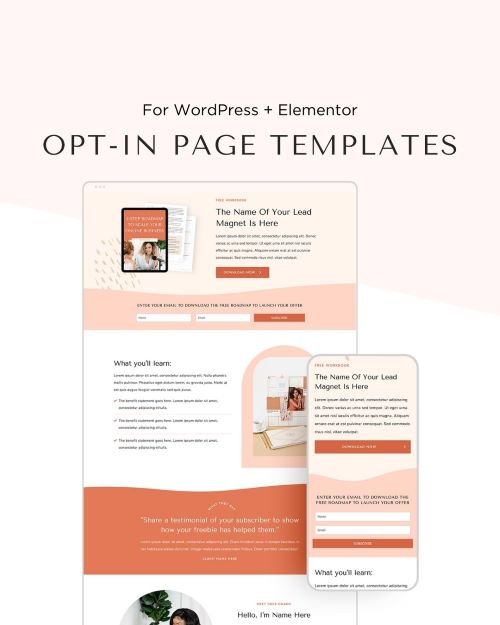 landing page templates kit bluchic