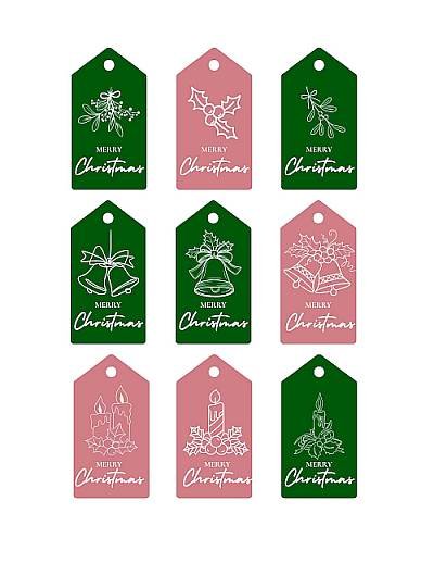 a collection of classic christmas tags