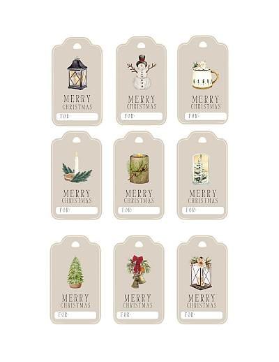 a collection of country cottage christmas tags