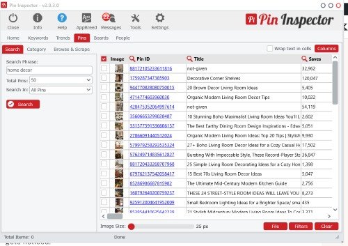 a screenshot of a pin inspector tool