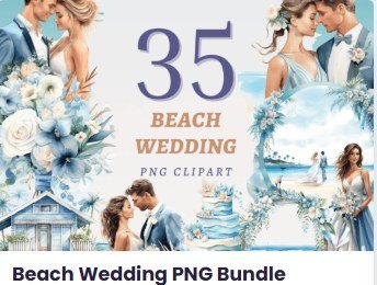 blue wedding clipart for invitations