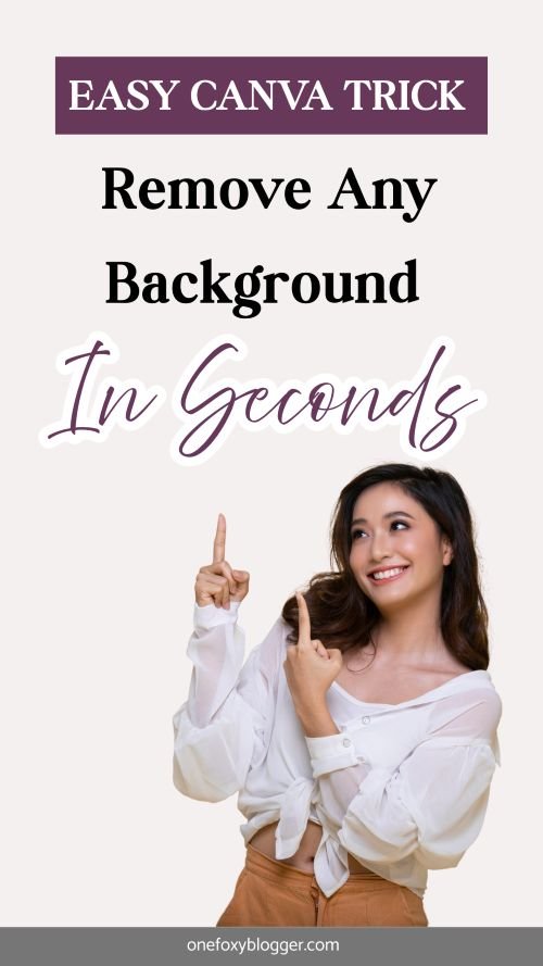 How to Make a Background Transparent in Canva (Step-by-Step Guide!) 6 Pinterest image with text saying: Easy Canva tricks, remove any background in seconds.